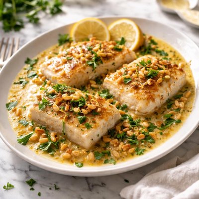Image of Cod in Pine Nut Sauce