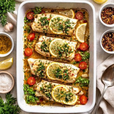 Image of Cod Roasted with Fresh Herbs