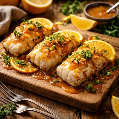 Image of Cod with Orange Ginger Sauce