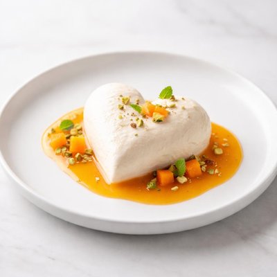 Image of Coeur a La Creme with Apricot Sauce
