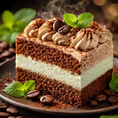 Image of Coffee and Mint Cream Cake
