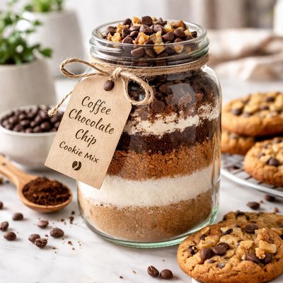 Image of Coffee Chocolate Chip Cookie Mix in a Jar