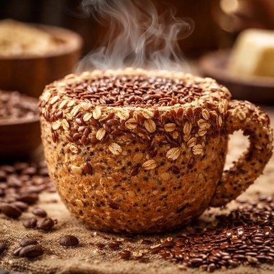 Image of Coffee Cup Flax Seed Bread