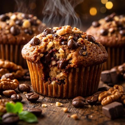Image of Coffee Walnut Chocolate Chip Muffins