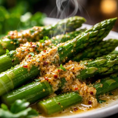 Image of Cold Asparagus with Mustard Dressing