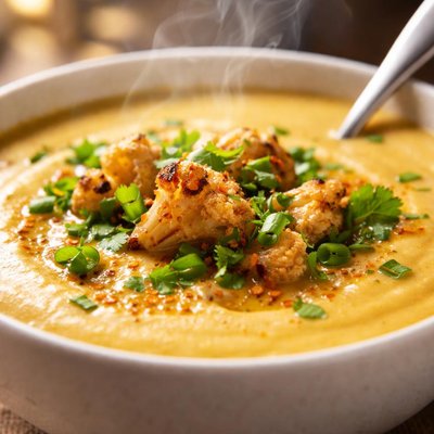 Image of Cold Curry Cauliflower Soup Smooth Simple Yummy