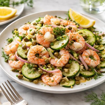 Image of Cold Shrimp Salad with Capers and Dill