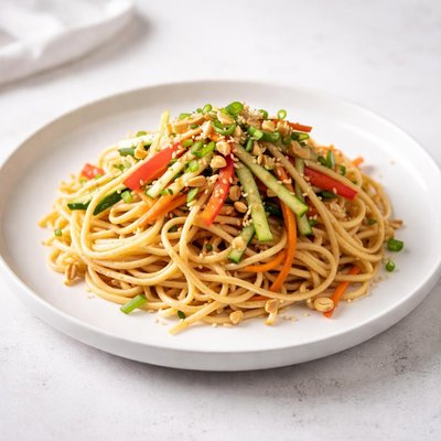 Image of Cold Spicy Sesame Noodles with Crisp Vegetables