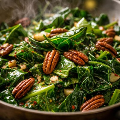 Image of Collard Greens with Pecans Vegan