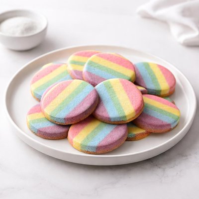 Image of Colored Striped Icebox Cookies