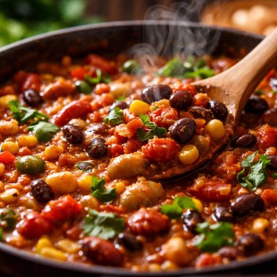 Image of Colorful Bean Stew Casserole