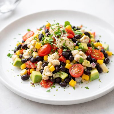 Image of Colorful Black Bean and Crab Salad