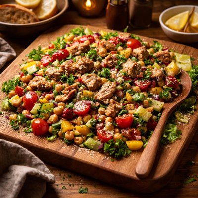 Image of Colorful Chopped Salad with Oil Cured Tuna