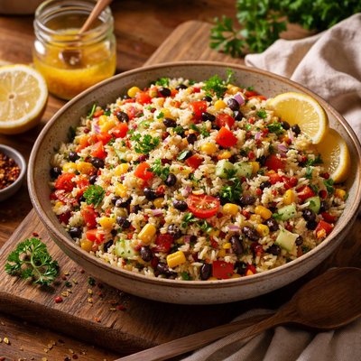 Image of Colorful Rice Salad with Lemon Dressing