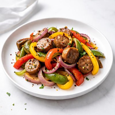 Image of Colorful Sausage Peppers and Onions Medley
