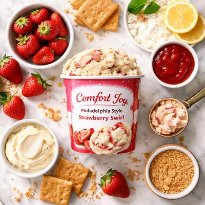 Image of Comfort Joy Philadelphia New York Style Strawberry Swirl