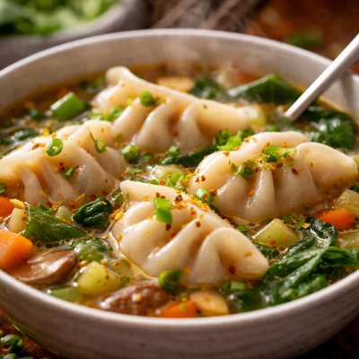 Image of Whole30 Comforting Dumpling Soup