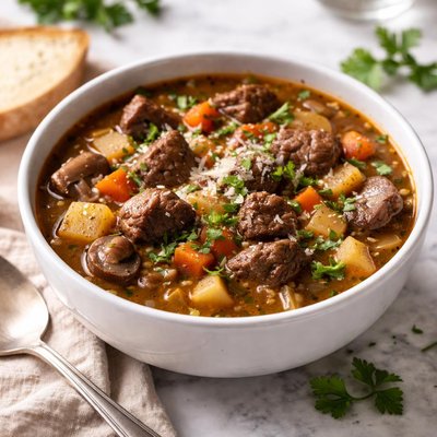 Image of Comforting Steak Soup