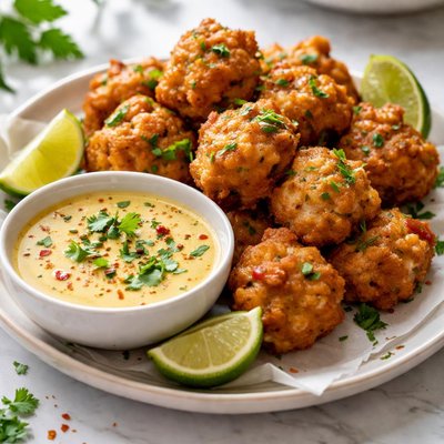 Image of Conch Fritters with Coconut Lime Curry Dipping Sauce