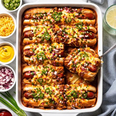 Image of Coney Island Chili Dog Casserole