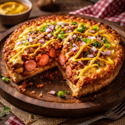 Image of Coney Island Chili Dog Pie Low Carb