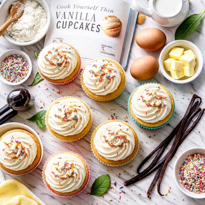 Image of Cook Yourself Thin Vanilla Cupcakes