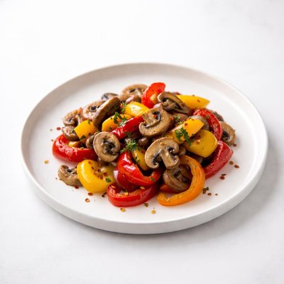 Image of Cooked Bell Peppers Mushrooms