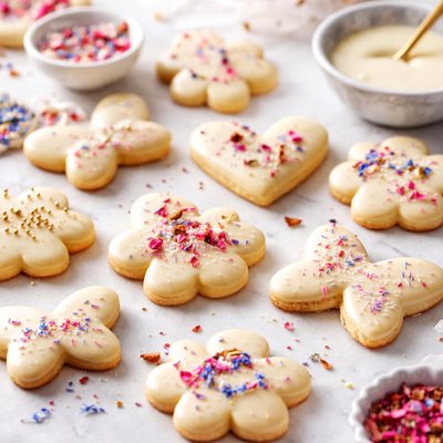 Image of Cookie Cutter Dutch Sugar Cookies with White Chocolate Glaze