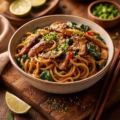 Image of Cool California Sesame Shiitake Noodles