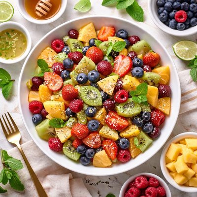 Image of Cool Fruit Salad with Light Sauce