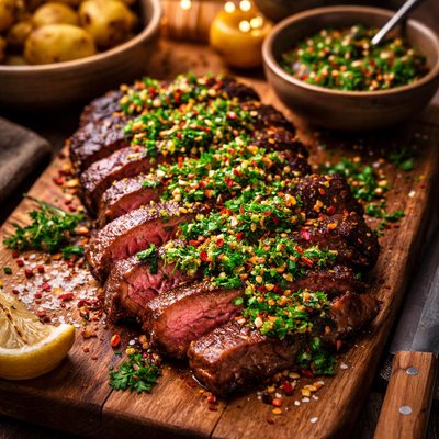 Image of Cool Jazz and Hot to Trot South American Chimichurri Steak