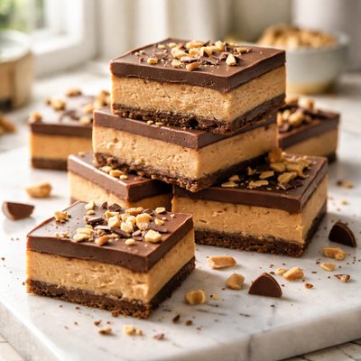 Image of Copycat Reeses Peanut Butter No Bake Bar