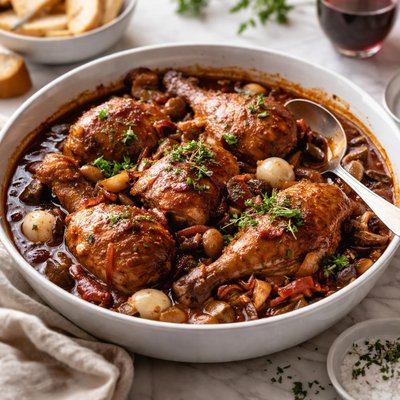 Image of Coq Au Vin Chicken in Wine