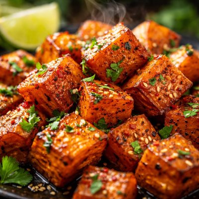 Image of Core Spicy Sweet Potatoes with Tangy Lime and Cilantro