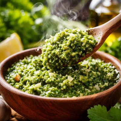 Image of Coriander and Goats Cheese Pesto