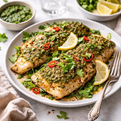 Image of Coriander Chutney Broiled Fish