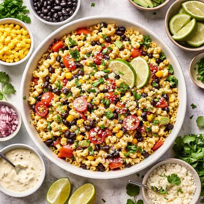 Image of Corn and Black Bean Macaroni Salad Tex Mex