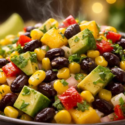Image of Corn and Black Bean Salad with Mango and Avocado