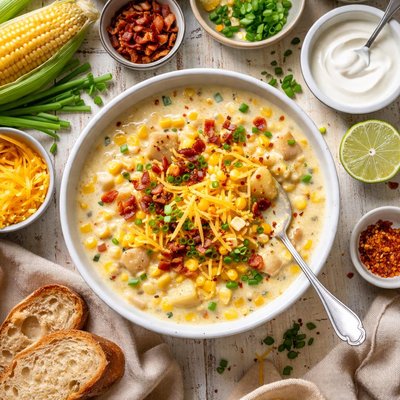 Image of Corn and Cheddar Cheese Chowder