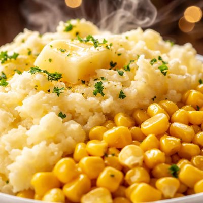 Image of Corn and Mashed Potatoes