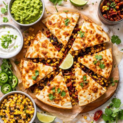 Image of Corn and Sun Dried Tomato Quesadilla