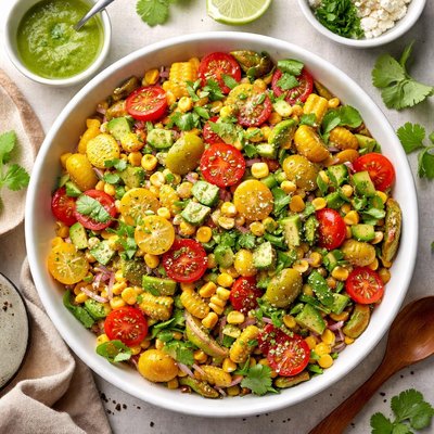 Image of Corn and Tomato Salad with Cilantro Dressing