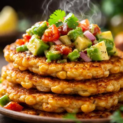 Image of Corn Cakes with Avocado Salsa