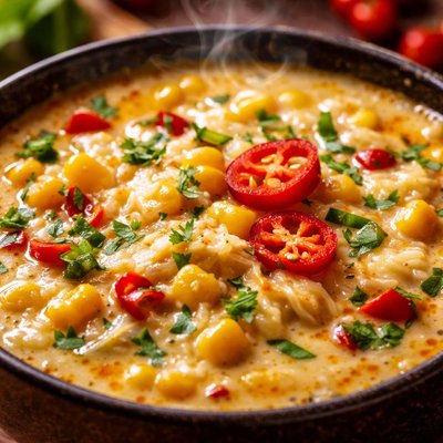 Image of Corn Cheese and Chili Soup