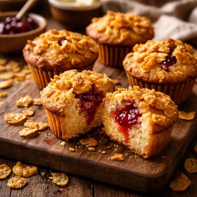 Image of Corn Flake Jam Filled Muffins