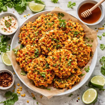 Image of Corn Fritters and Maple Syrup