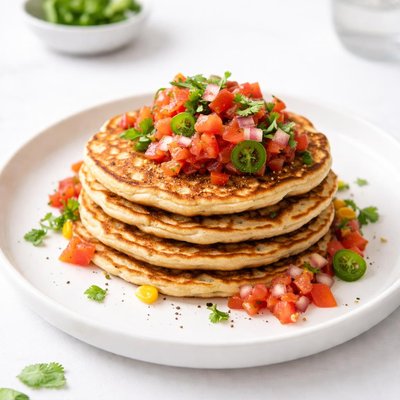 Image of Corn Jalapeno Pancakes with Tomato Salsa