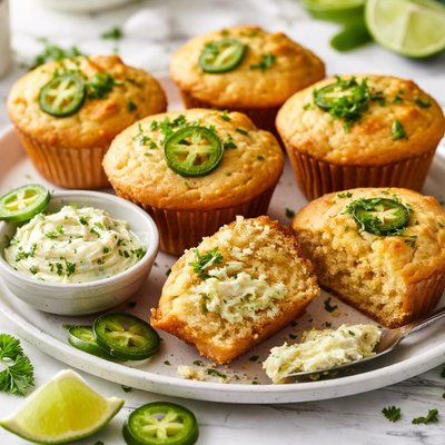 Image of Corn Muffins with Jalapenos and Lime Butter