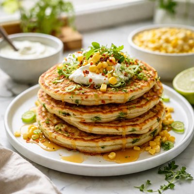 Image of Corn N Scallion Sourdough Pancakes