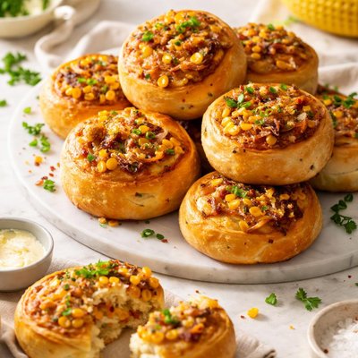 Image of Corn Onion and Corn Rolls